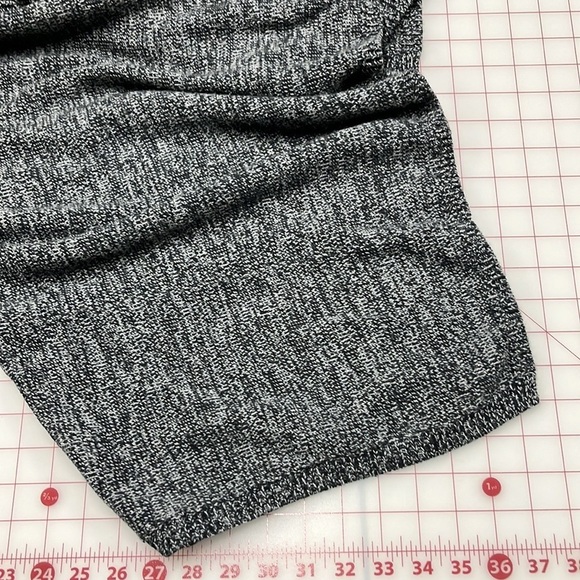 BCBG MAXAZRIA "Dahnya" B/W Knit Asymmetric Hem Faux Leather SLV Sweater Dress S - Picture 15 of 15